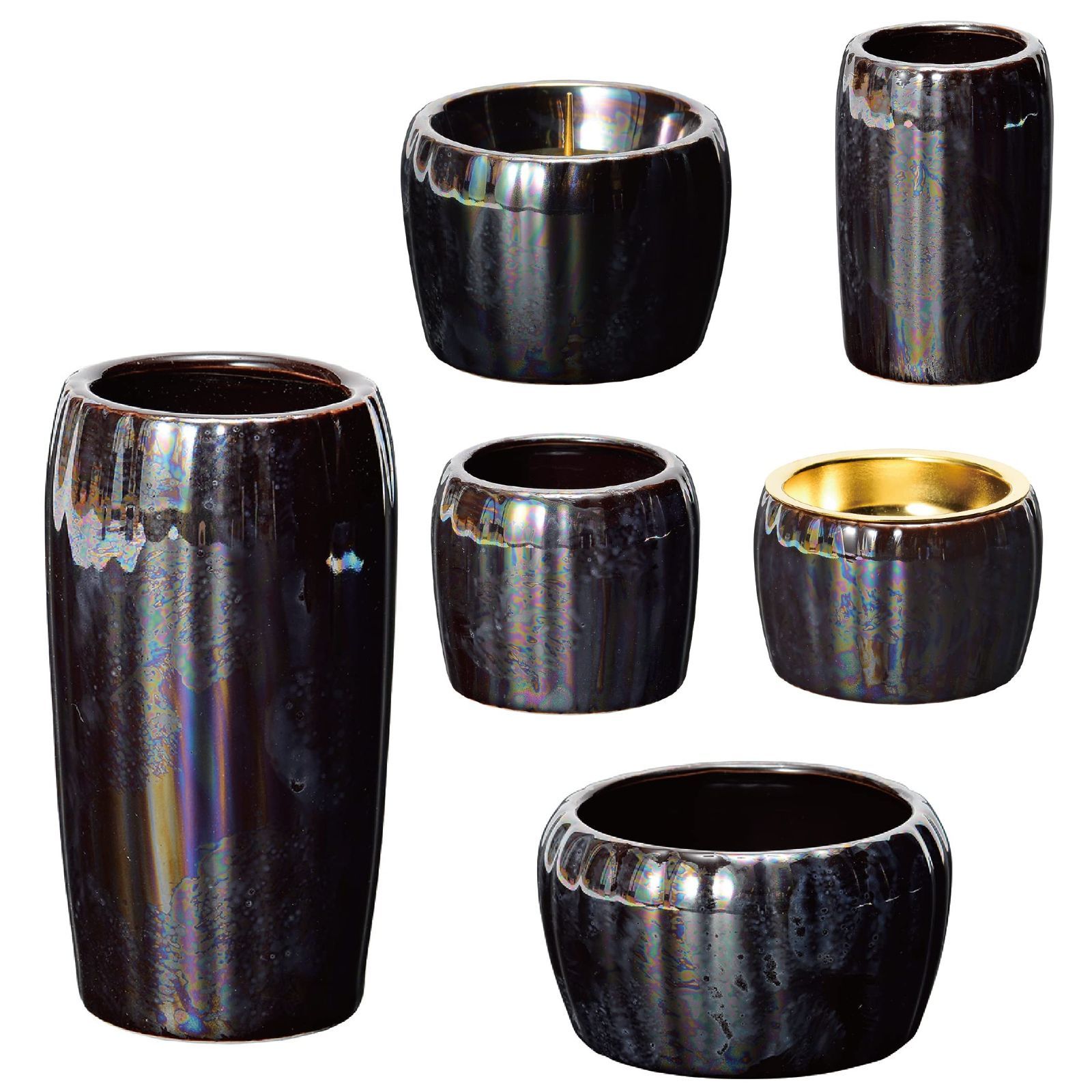 6点◇平戸焼 三川内焼◇十四代 玉泉作◇冷茶・焼酎・ビールグラス②