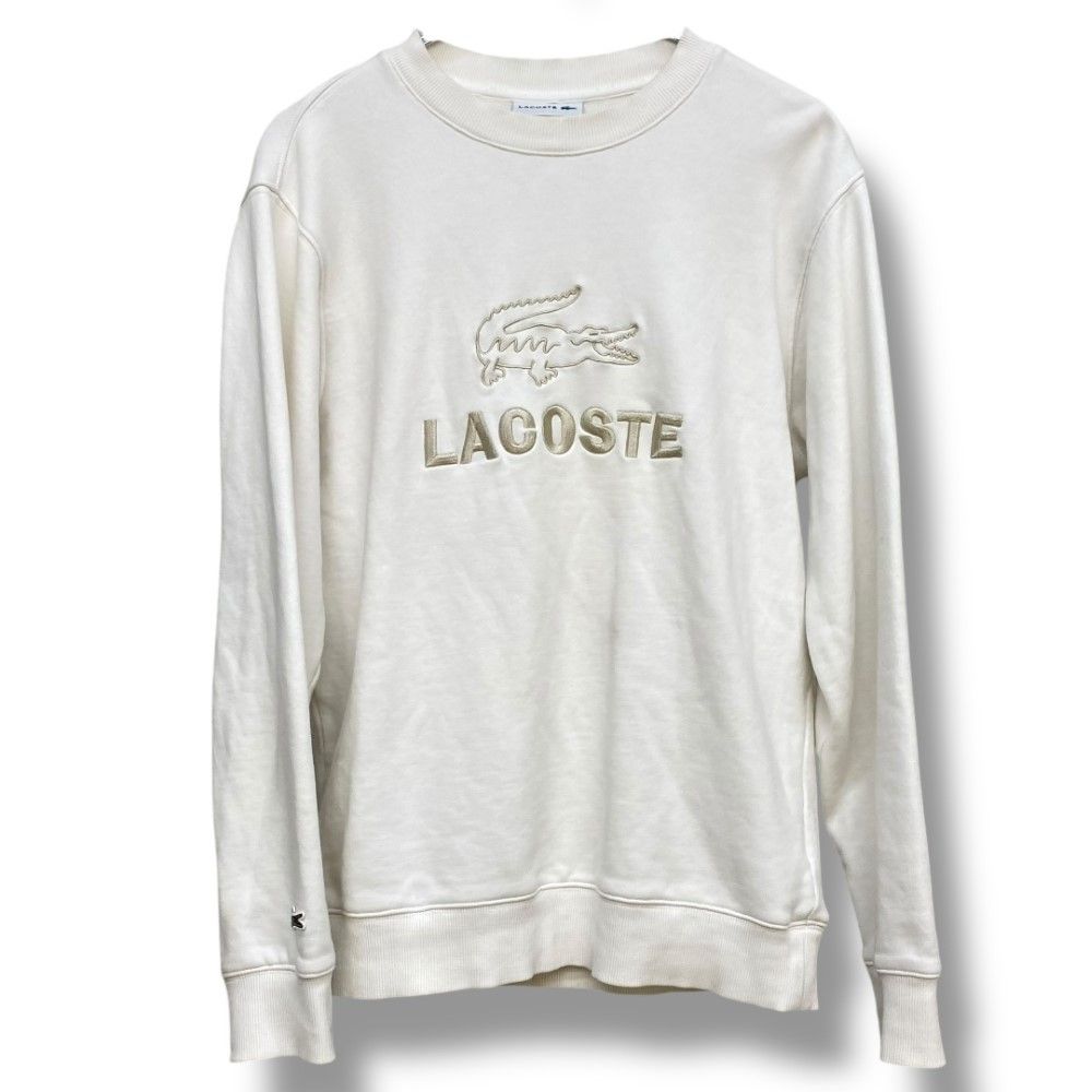 LACOSTE 刺繍スウェット Sサイズ ホワイト アイボリー SH854EL - メルカリ