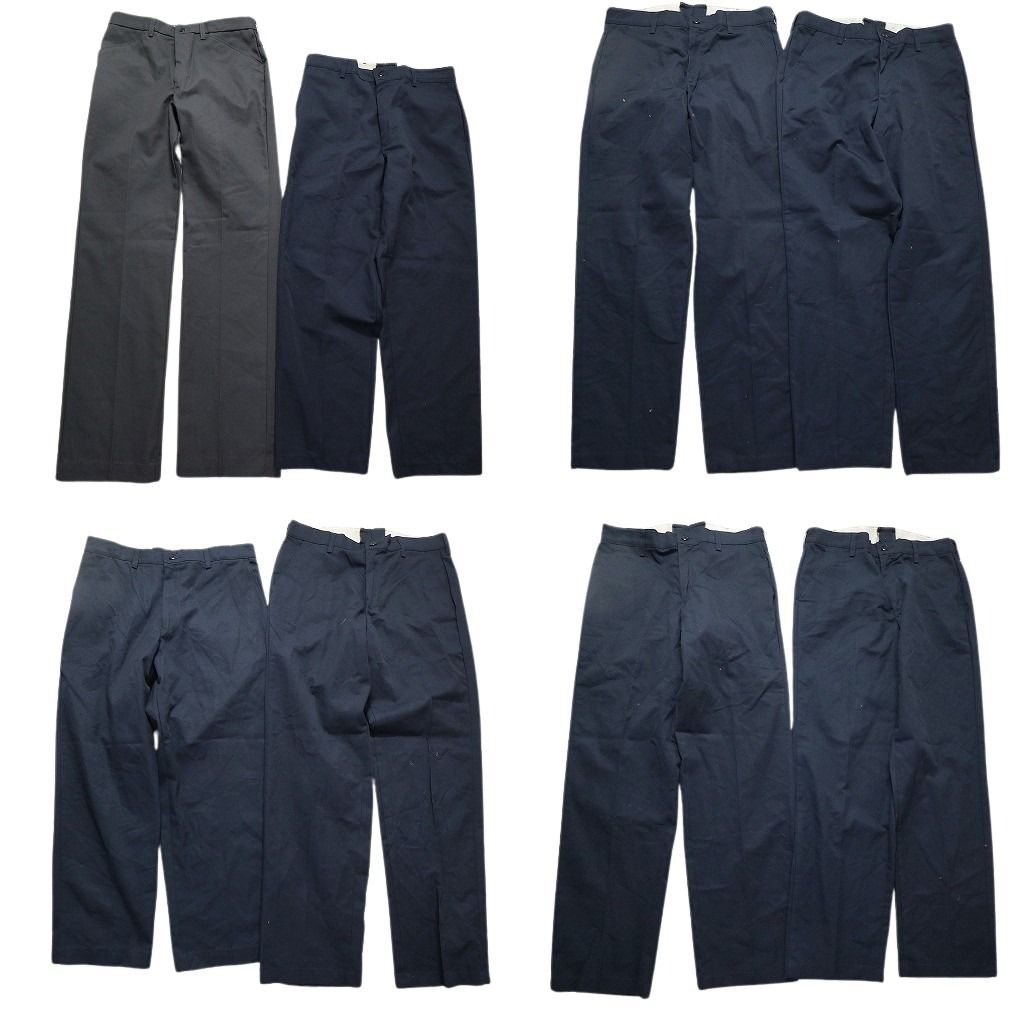古着卸 まとめ売り RED KAP ワーク パンツ 8枚セット メンズ 32 |34 センタークリース ネイビー グレー 古着 NB9836