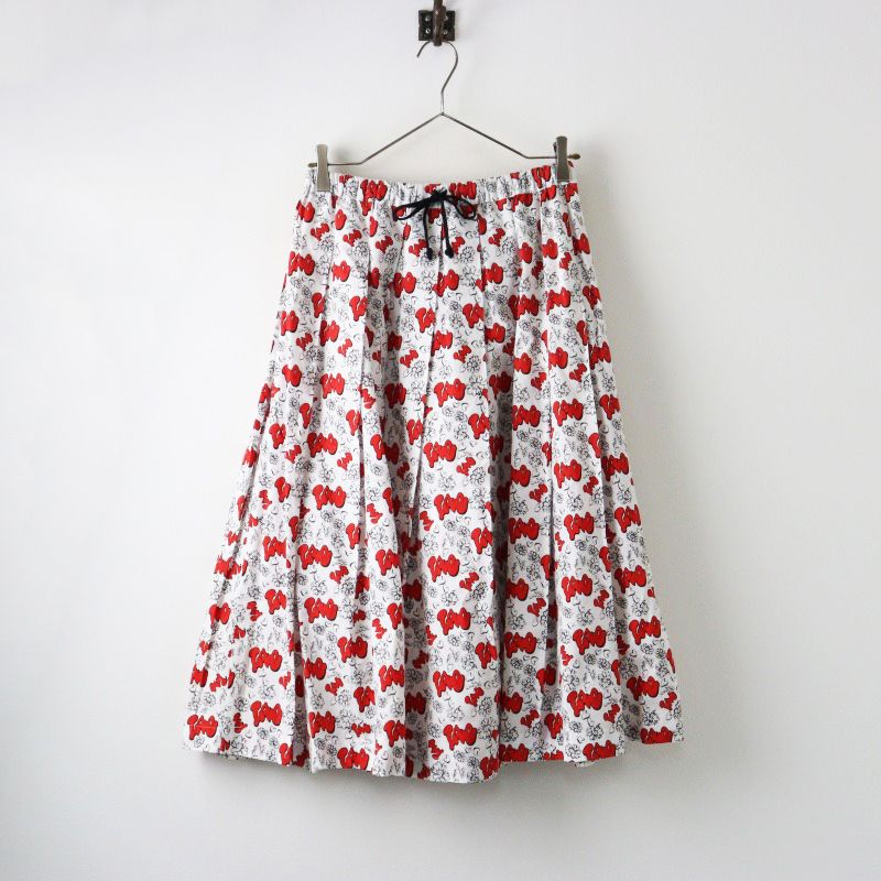 AD2025 タオ コムデギャルソン TAO COMME des GARCONS LOVE フラワープリント イージーフ スカート S ホワイト 2400014433630