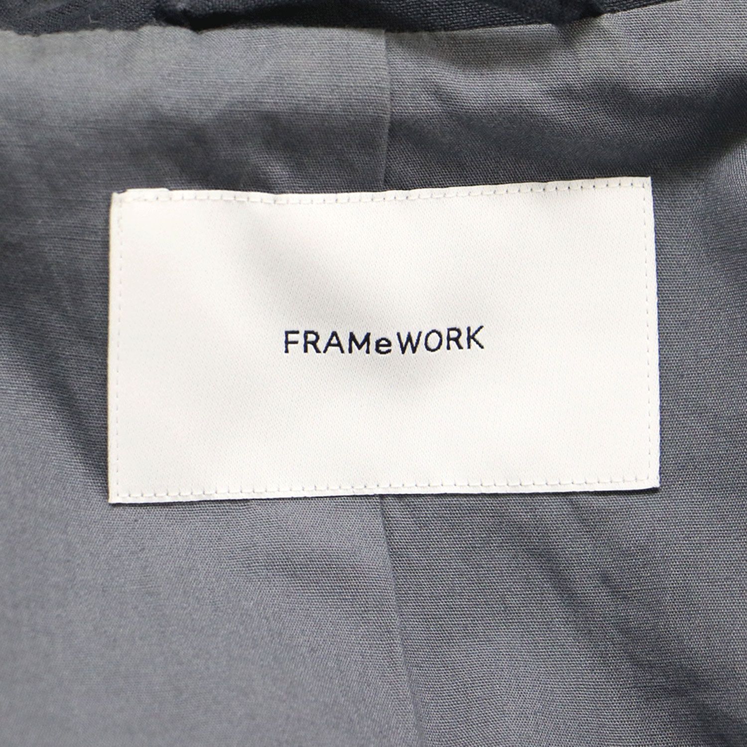 フレームワーク　綿麻ポプリンコート　ネイビー　フリー　美品 FRAMeWORK（フレームワーク）の「綿麻ポプリンコート