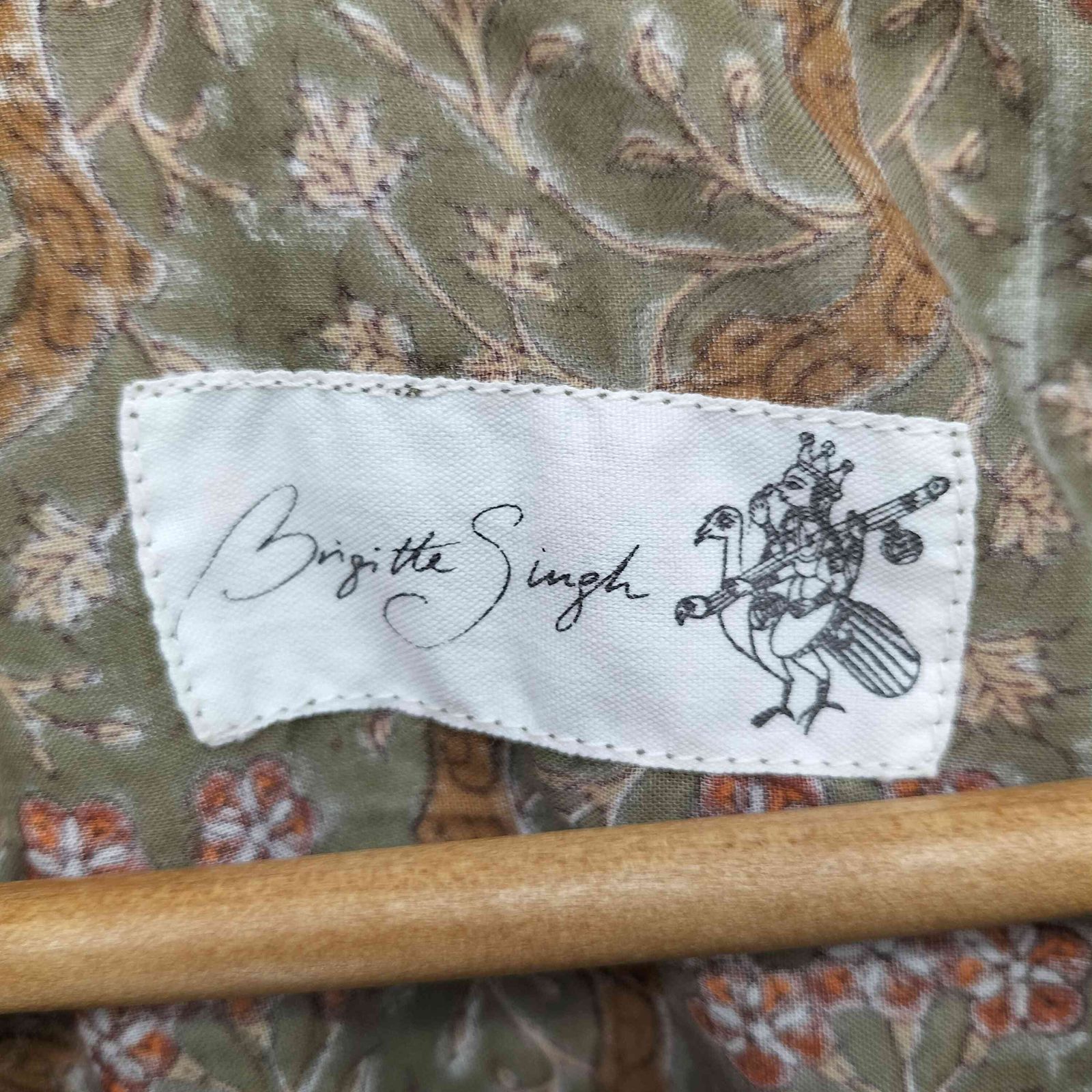 USED古着(ユーズドフルギ) Brigitte Singh ブリジット・シン  ブロックプリント 花柄  中古 古着 0845 ユーズドフルギ USED古着 Brigitte Singh ブリジット・シン