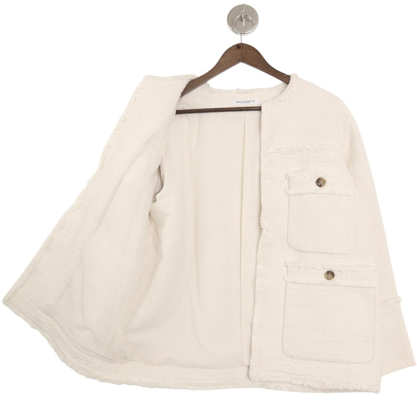 BEAUTY&YOUTH UNITED ARROWS コットンツイード ノーカラー 