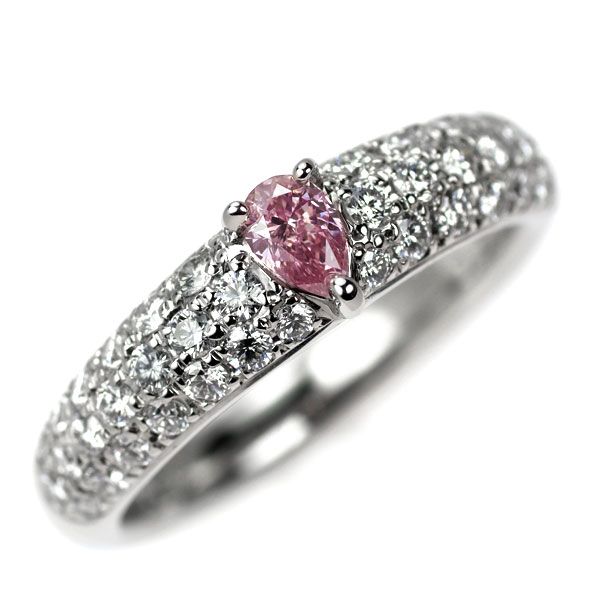 Pt900 天然ピンクダイヤモンド リング 0.182ct FIPP SI1 D0