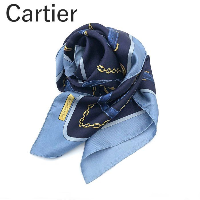 カルティエ Cartier スカーフ 柄 チェーン ベルト柄 ロゴ