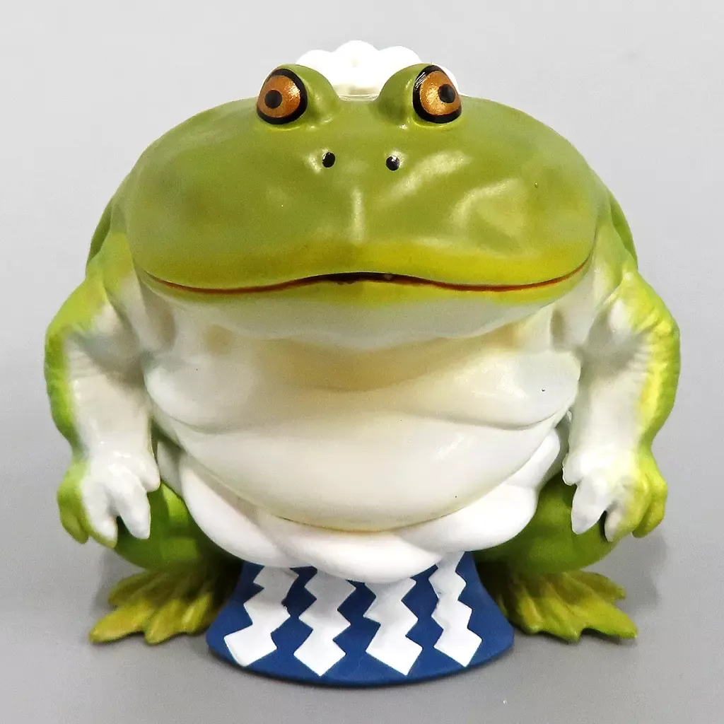 蛙力士　ウシガエルの横綱　土俵入り　カエルの置物　相撲　置物　剥製　昭和レトロ 蛙力士 ウシガエルの横綱 土俵入り カエルの置物 相撲 置物 剥製 昭和