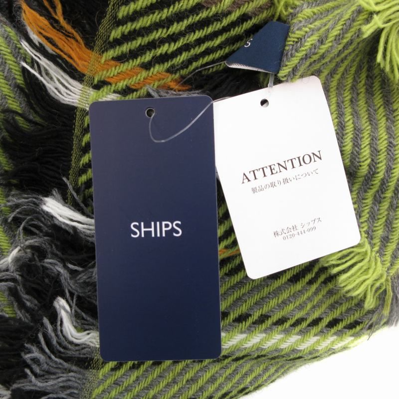 シップス SHIPS タグ付き マドラスチェック ストール マフラー
