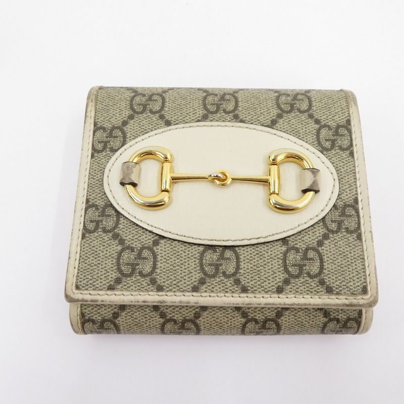 瀬戸大橋店 GUCCI | グッチ 二つ折り財布 GGスプリーム ホースビット 1955 621891 534563 ベージュ 125