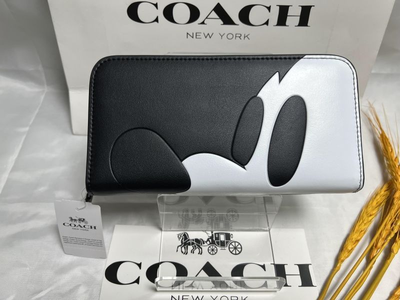 コーチ COACH 財布 長財布 ブラックディズニー 75周年記念限定 レザー