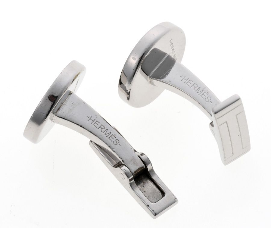 【未使用】HERMES カフリンクス シルバー イエロー エルメス / HERMES カフリンクス リコル 2 / セリエ カフス