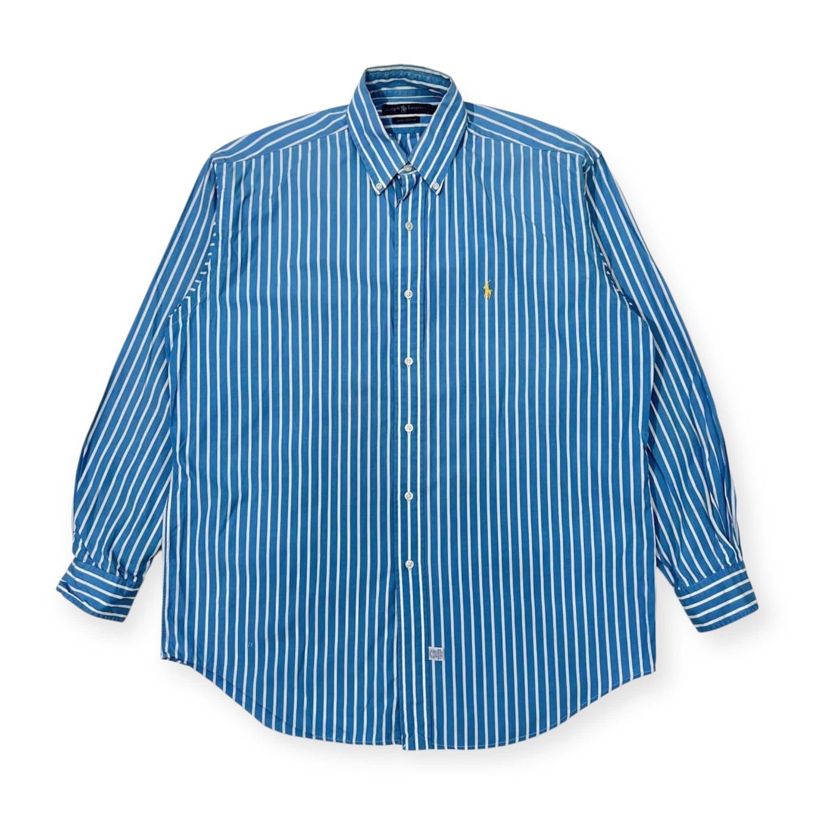 ラルフローレン　ストライプボタンダウン長袖シャツ　170㎝ 未使用品　ブルー ラルフローレン RALPH LAUREN YARMOUTH ストライプ ビッグシャツ