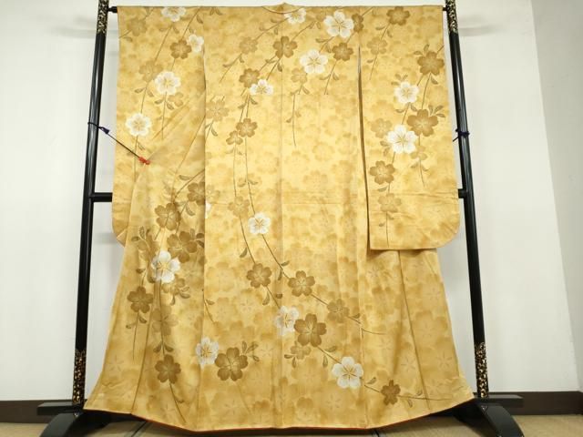 豪華振袖　駒刺繍　流水舞鳥文　暈し染め　金彩　着丈168cm　正絹　逸品 Yahoo!オークション - 平和屋着物 豪華振袖 駒刺繍 遠山花鳥文