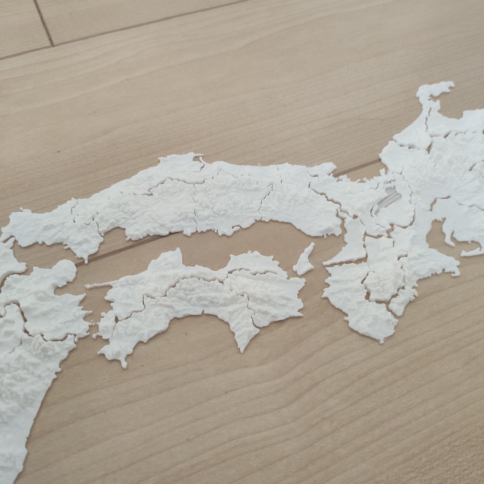 ご家庭用】日本列島立体3D白地図(都道府県パズル)【中学受験 ご家庭用】日本列島立体3D白地図(都道府県パズル)【中学受験
