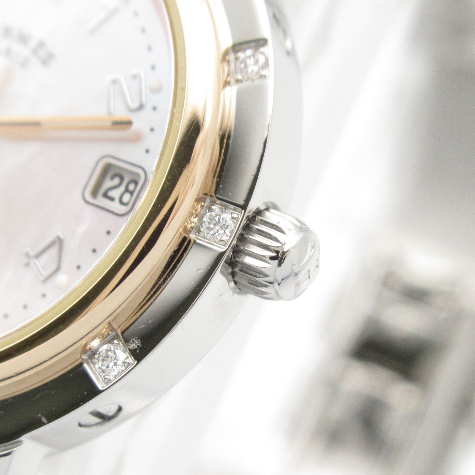 エルメス HERMES 腕時計 クリッパーナクレ 12Pダイヤ CL4.222 ピンク