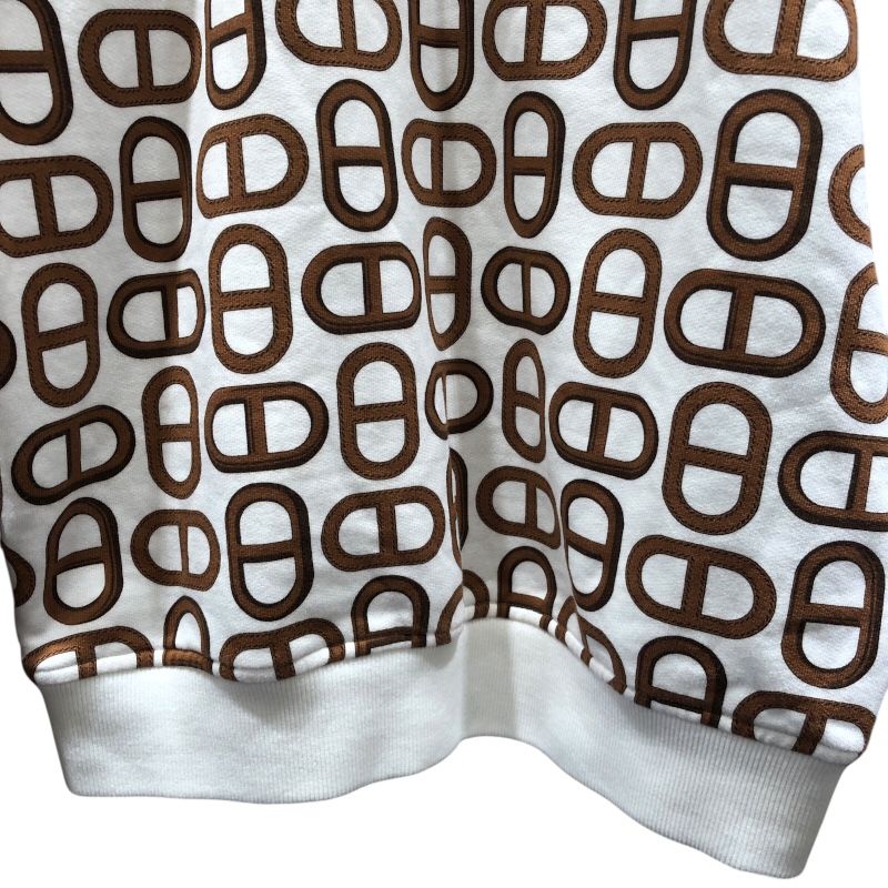 HERMES - 　エルメス HERMES シェーヌダンクルモチーフ　スウェット　 4E4648DD ホワイト コットン 長袖Ｔシャツ エルメス HERMES シェーヌダンクルモチーフ スウェット 4E4648DD
