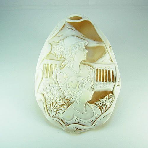 シェルカメオ 新品 卸売り 超特大 シェルカメオ 106×76mm ジュエリールース