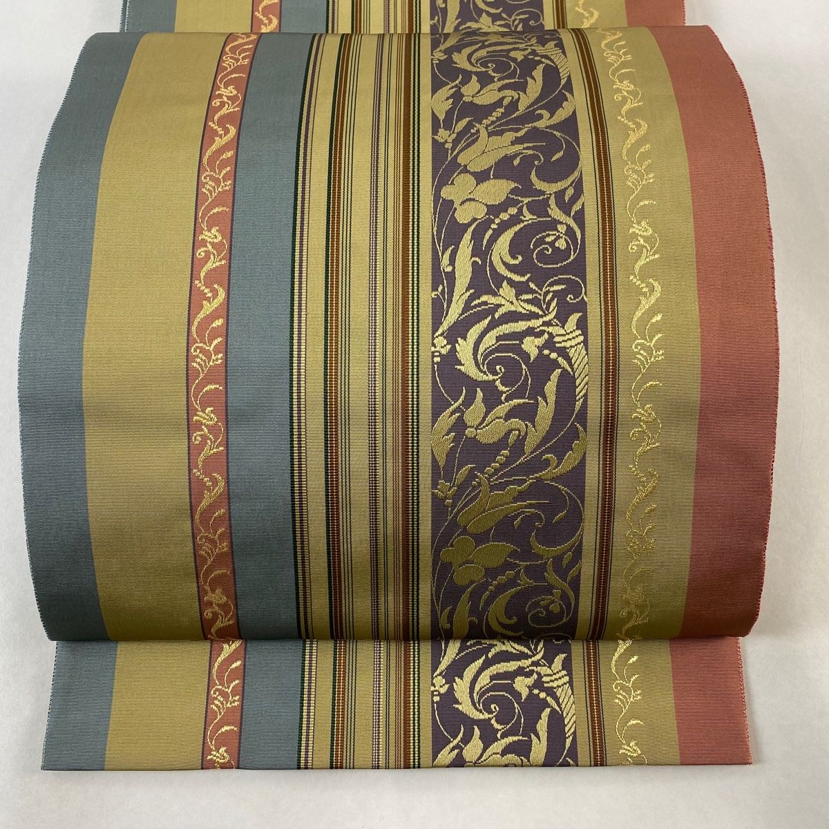 リバーシブル袋帯（全通）【美品】 美品正絹花織両面全通リバーシブル