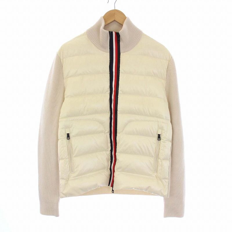 モンクレール MONCLER 19AW MAGLIONE TRICOT CARDIGAN ダウン切替 ニットカーディガン 長袖 ジップアップ  トリコロール L アイボリー /KH - メルカリ