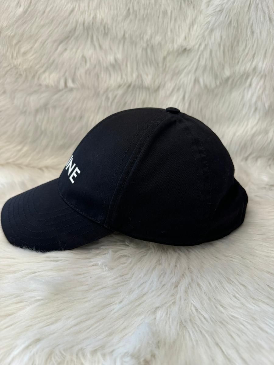【美品】セリーヌ Cロゴ イニシャル ベースボールキャップ 黒 Mメンズ CELINE セリーヌ ベースボールキャップ INITIALE CAP イニシャル