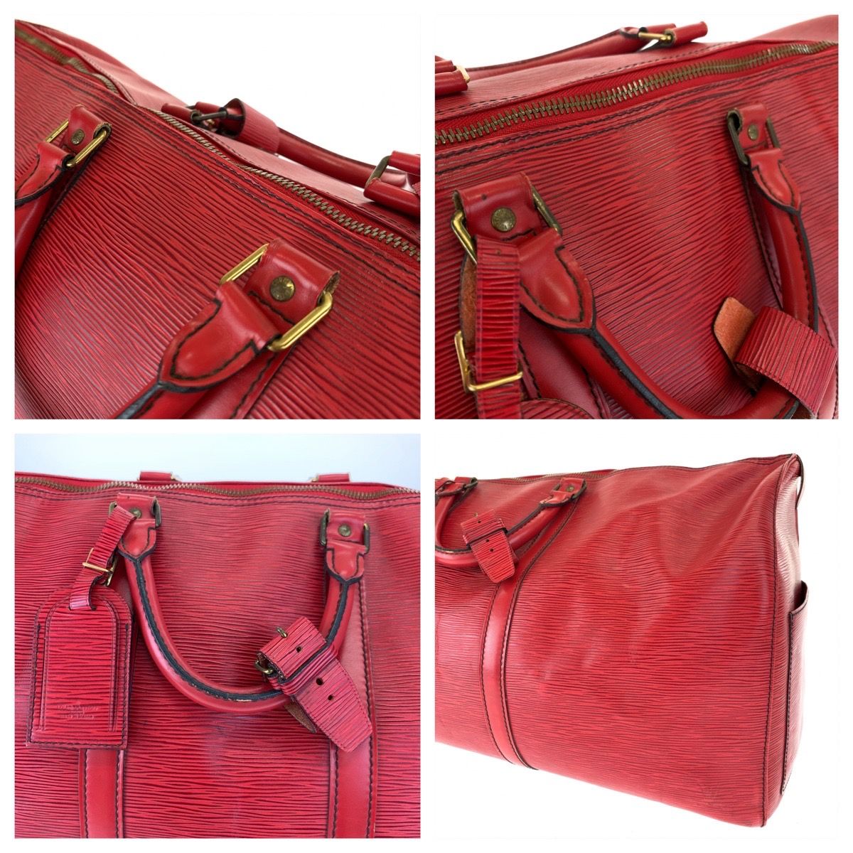 LOUIS VUITTON ルイヴィトン エピ キーポル55 レッド 赤 ゴールド金具 