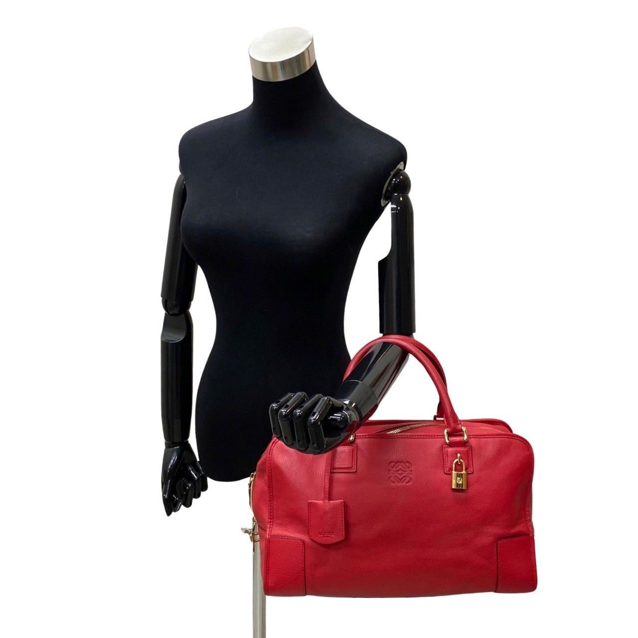 極 美品 保存袋付 LOEWE ロエベ アマソナ 36 アナグラム ロゴ 金具
