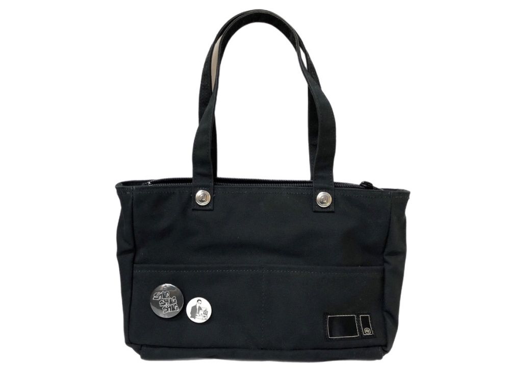 ポーター PORTER × NEIGHBORHOOD ネイバーフッド MINI TOTE BAG ミニ トート バッグ ハンドバッグ 缶バッチ 黒 - バッグ メンズバッグ トートバッグ ロゴ ブラック 104B-39