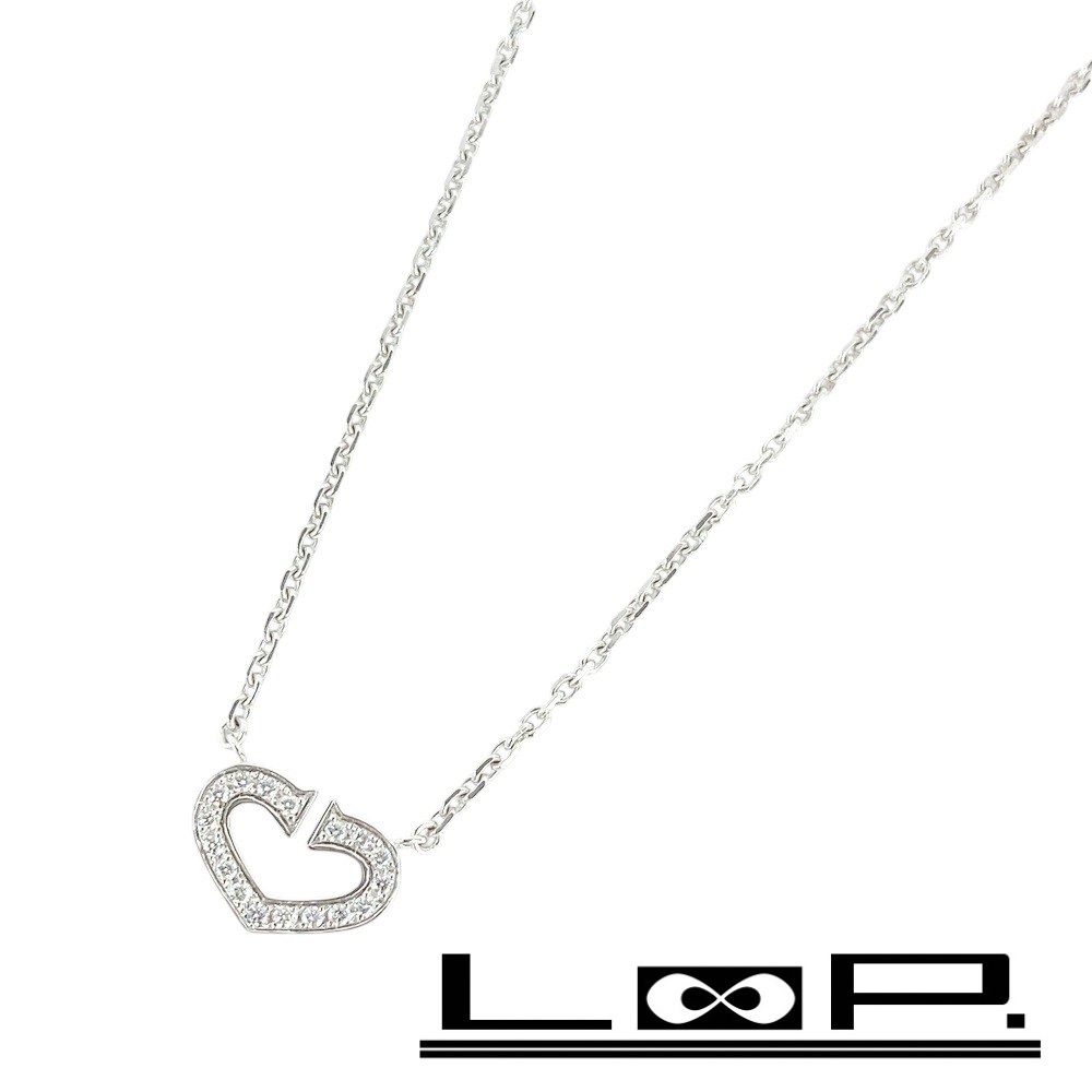 □新同□磨き済□ カルティエ C ハート ダイヤ ネックレス  