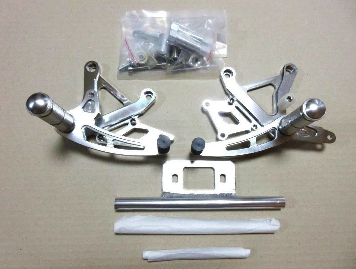送料無料 ホンダ モンキー Z50 用JIN YAO アルミ製バックステップキット シルバー ポジション調整 高強度 軽量 アルミ削り出し