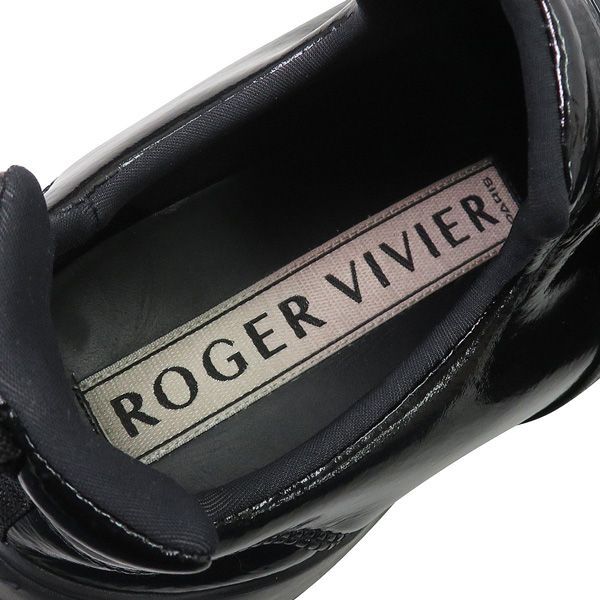 良品 Roger Vivier ロジェ ヴィヴィエ ヴィヴ ランカバード バックル テクニカルファブリック パテントレザー スニーカー シューズ  46236