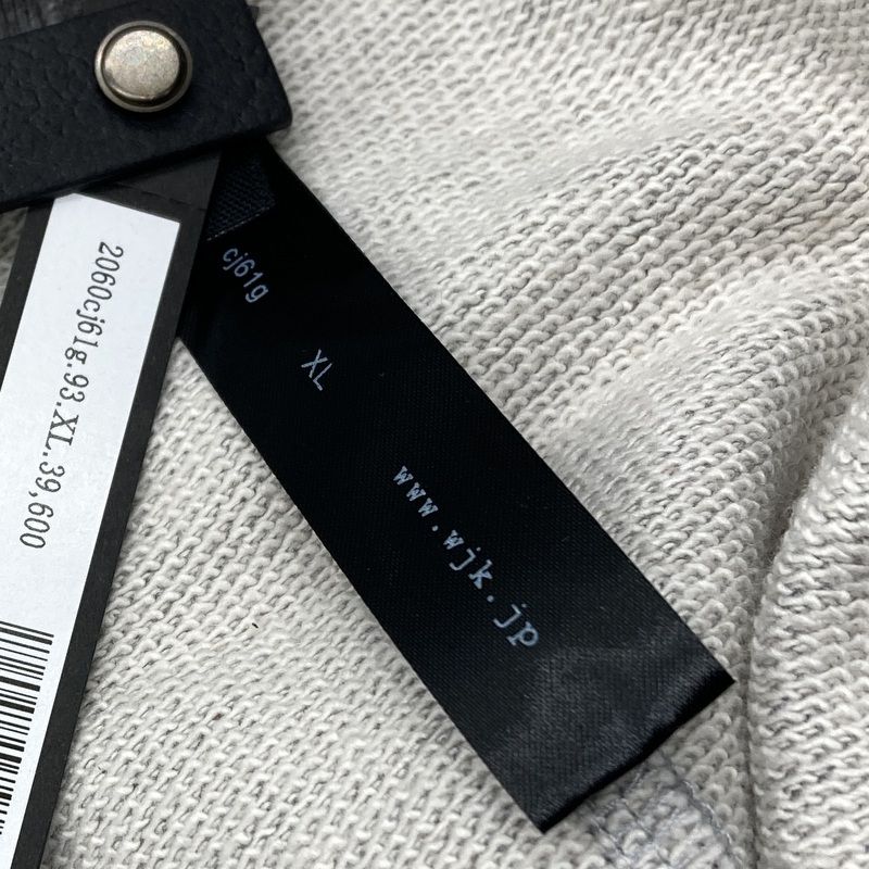 wjk ダブルジェイケイ パーカー basic zipup parka ジップアップパーカー 2060 cj 61 g フーディー XLサイズ グレー トップス A 14763◆