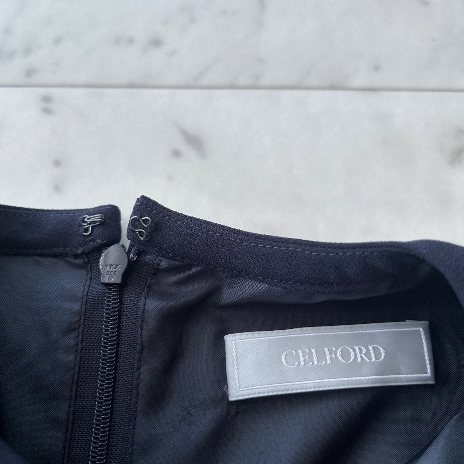 セルフォード CELFORD ネイビー 紺 ワンピース 36 セルフォード