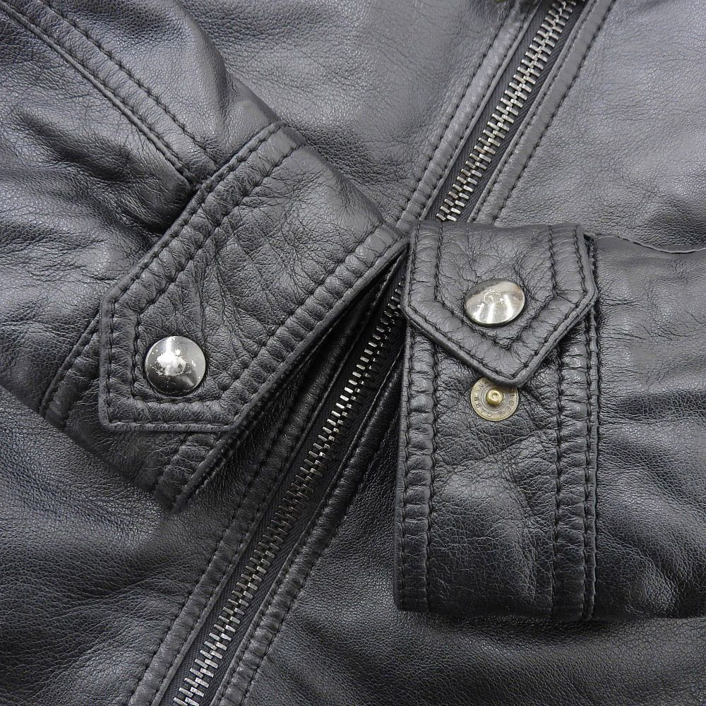 美品 ドルチェ＆ガッバーナ DOLCE&GABBANA 黒タグ ラムレザー 中綿