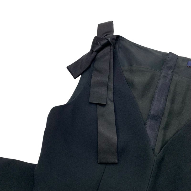 ヴィトン ワンピース ドレス モノグラム ノースリーブ リボン ブラック