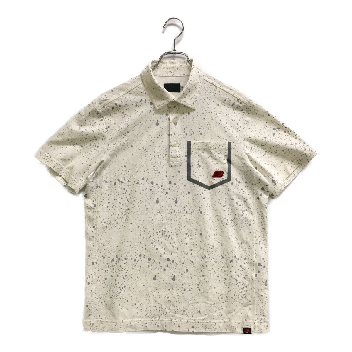 中古 メンズ ニューバランスゴルフ New Balance golf 半袖ポロシャツ 5(L) 白 ホワイト 総柄