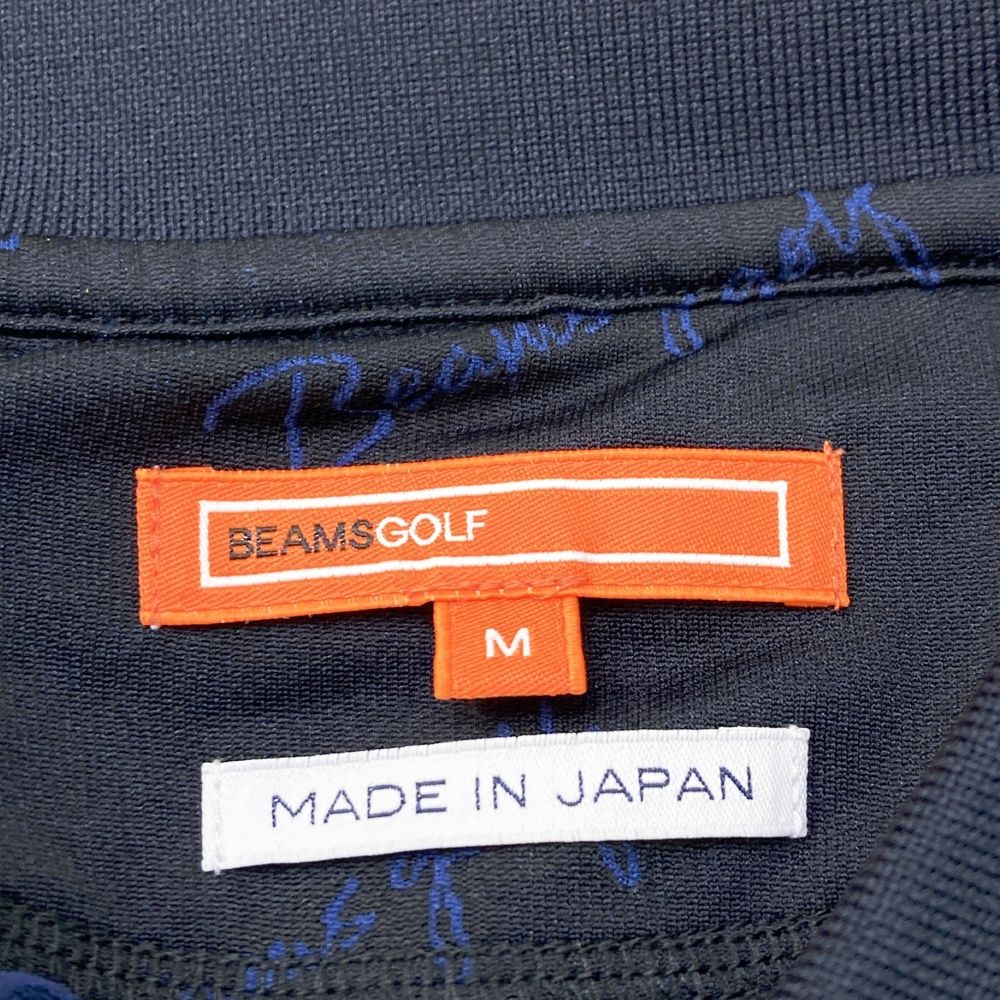 サイズ：M BEAMS GOLF ビームスゴルフ 半袖ポロシャツ ロゴ総柄