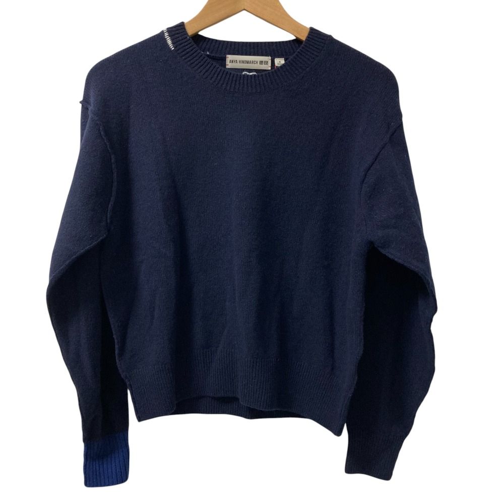 未使用 UNIQLO×ANYA HINDMARCH ユニクロ×アニヤハインドマーチ コラボ アイズ プレミアムラムクルーネックセーター M ネイビー レディース 古着 中古 未使用 UNIQLO×ANYA HINDMARCH ユニクロ×アニヤハインドマーチ