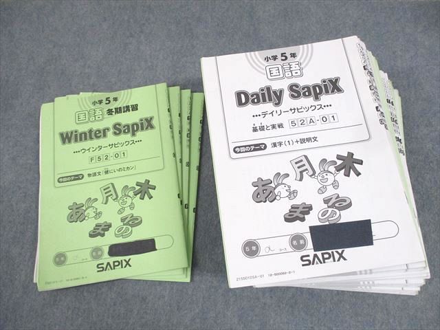 SAPIX サピックス 小5 国語 デイリー/ウインターサピックス 2015年度版 計36冊 ☆ 043M2D