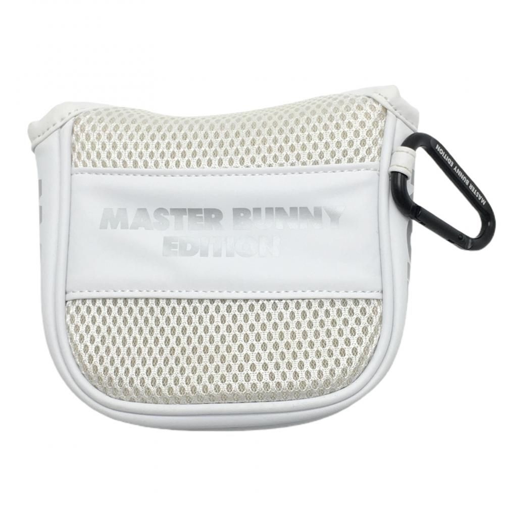 SALE10％OFFマスターバニー パターカバー 白×シルバー 一部メッシュ マレット型 カラビナ付 ヘッドカバー ゴルフ MASTER BUNNY EDITION