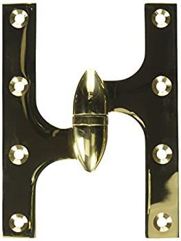 Deltana OK6045B3UNL-L Solid Brass 6-Inch x 4 1/2-Inch Olive Knuckle Hinge by Deltana