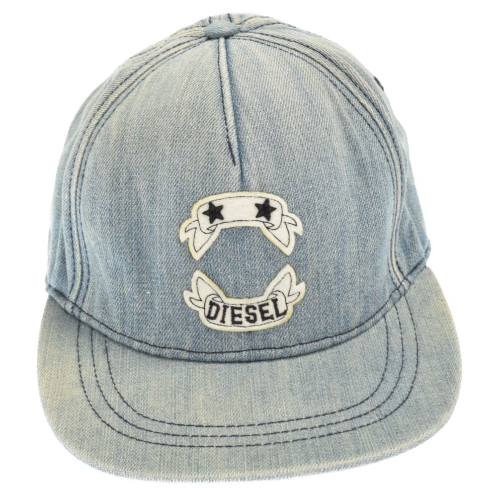DIESEL (ディーゼル) ワッペン ロゴ デニム キャップ 帽子 インディゴ