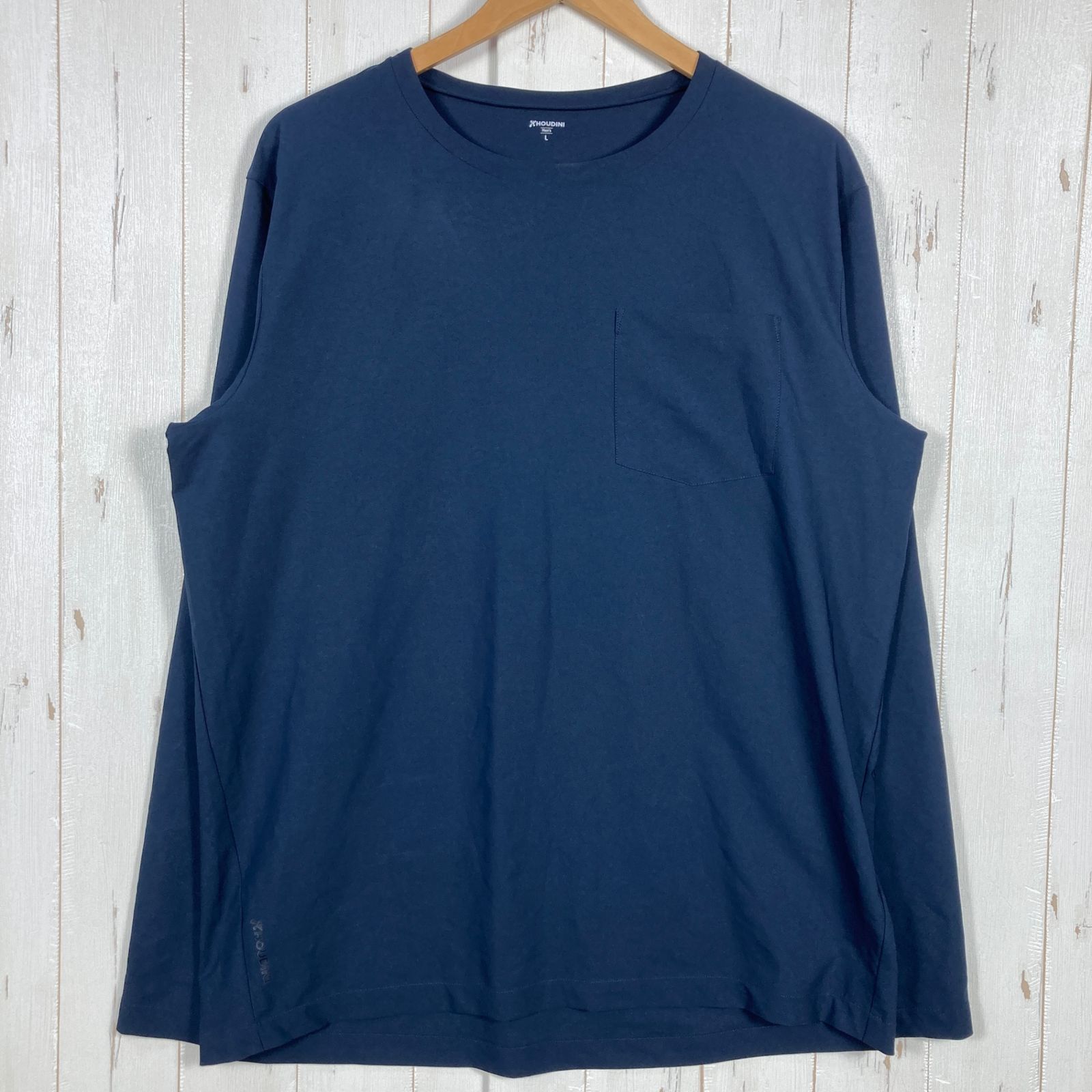 Men s L ネイビー系 Houdini フーディニ カバー クルー Cover Crew Blue Illusion ポリエステル ウェア トップス インナー シャツ ロングスリーブTシャツ クルーネック 化繊 z000537