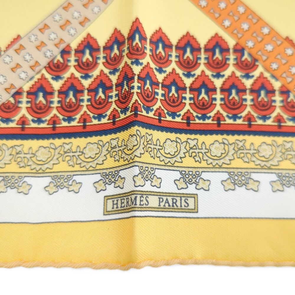 エルメス　HERMES スカーフ　Brins d'or プチカレ HERMES エルメス カレ90 金の若枝 Brins d'or スカーフ シルク