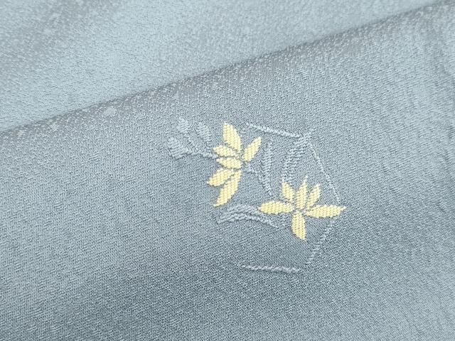 平和屋着物○本加賀友禅作家 柿本市郎 小紋 草花文 銀糸 正絹 逸品 未