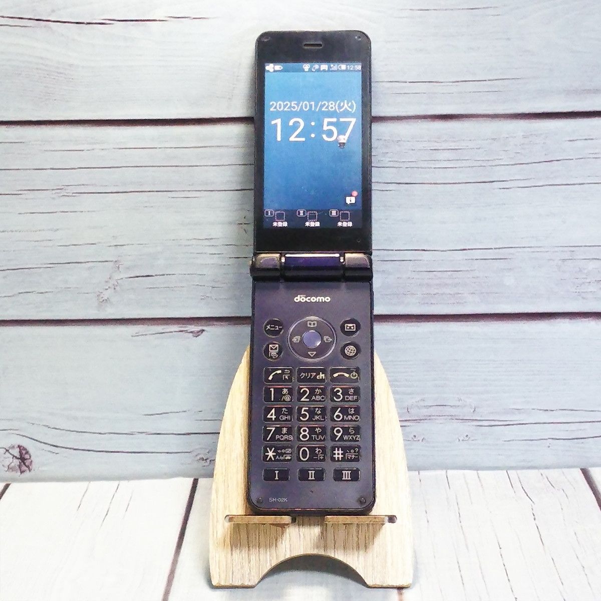 【送料無料】docomo SHARP カメラレスケータイ SH-02K ブルーブラック ネイビー 本体 白ロム SIMロック解除済み SIMフリー C956417