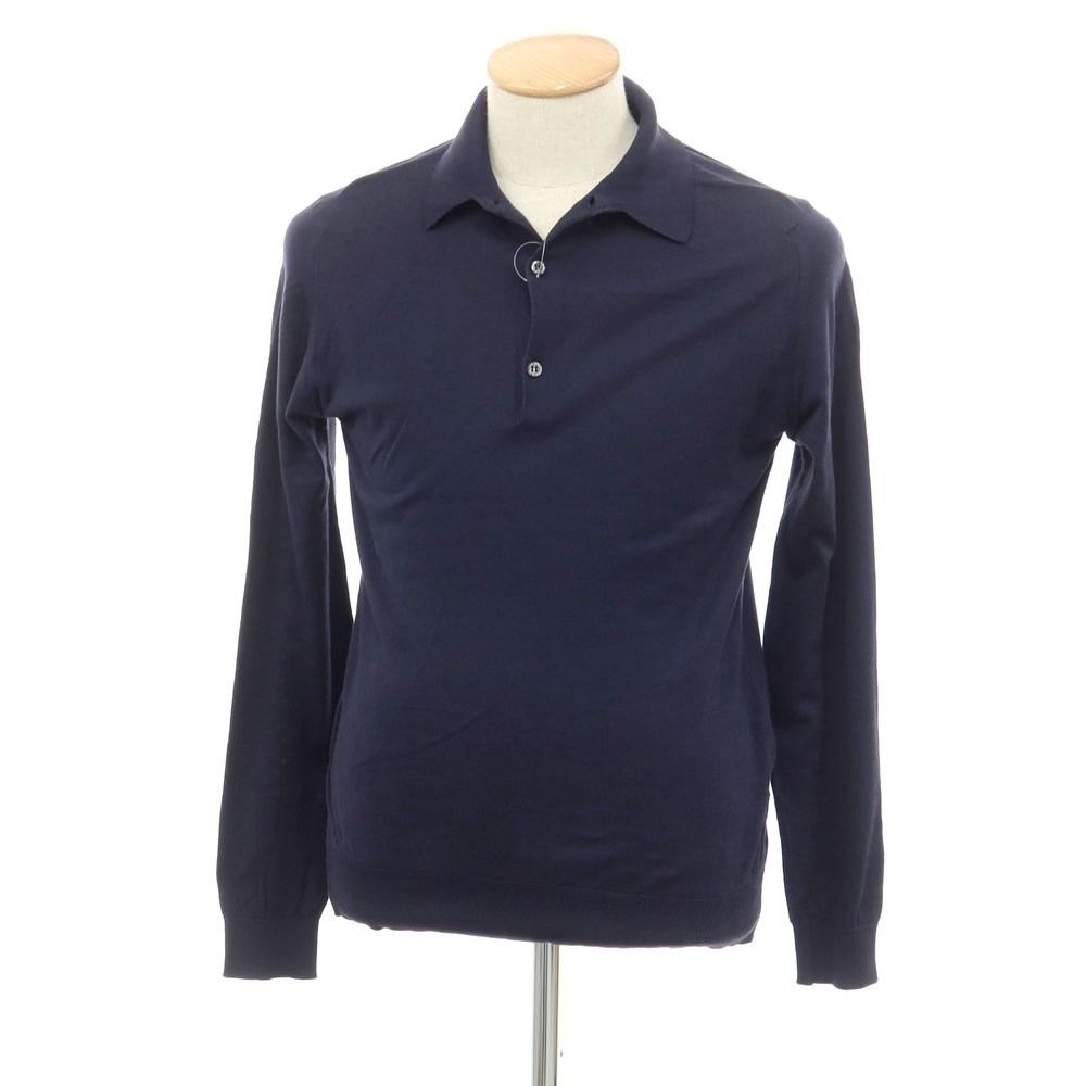 格安美品 JOHN SMEDLEY ニットポロ ライトネイビー サイズXL