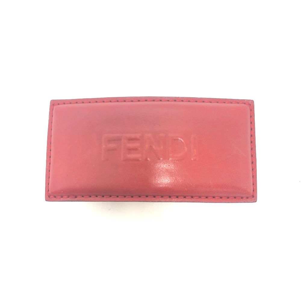 FENDI フェンディ バレッタ ロゴ レザー レッド - メルカリ