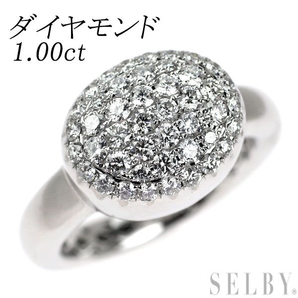 K18WG ダイヤモンド リング 1.00ct パヴェ