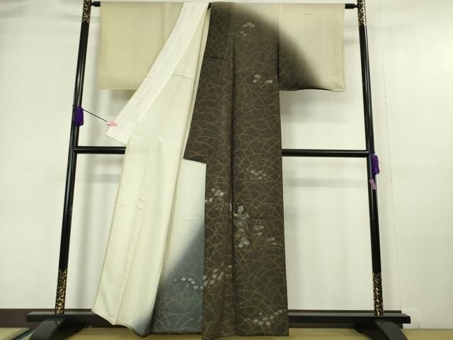 平和屋本店□極上 訪問着 無双 紗×絽 螺鈿 人物 舞 草花 暈し染め 金彩