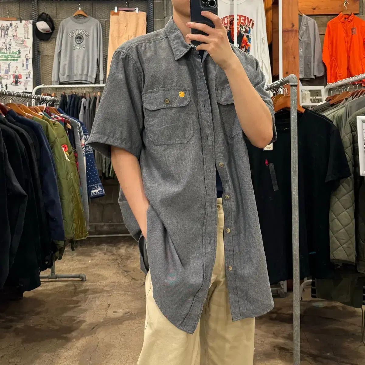 ヴィンテージ Carhartt カーハート 半袖 シャツ 105 A6_3199