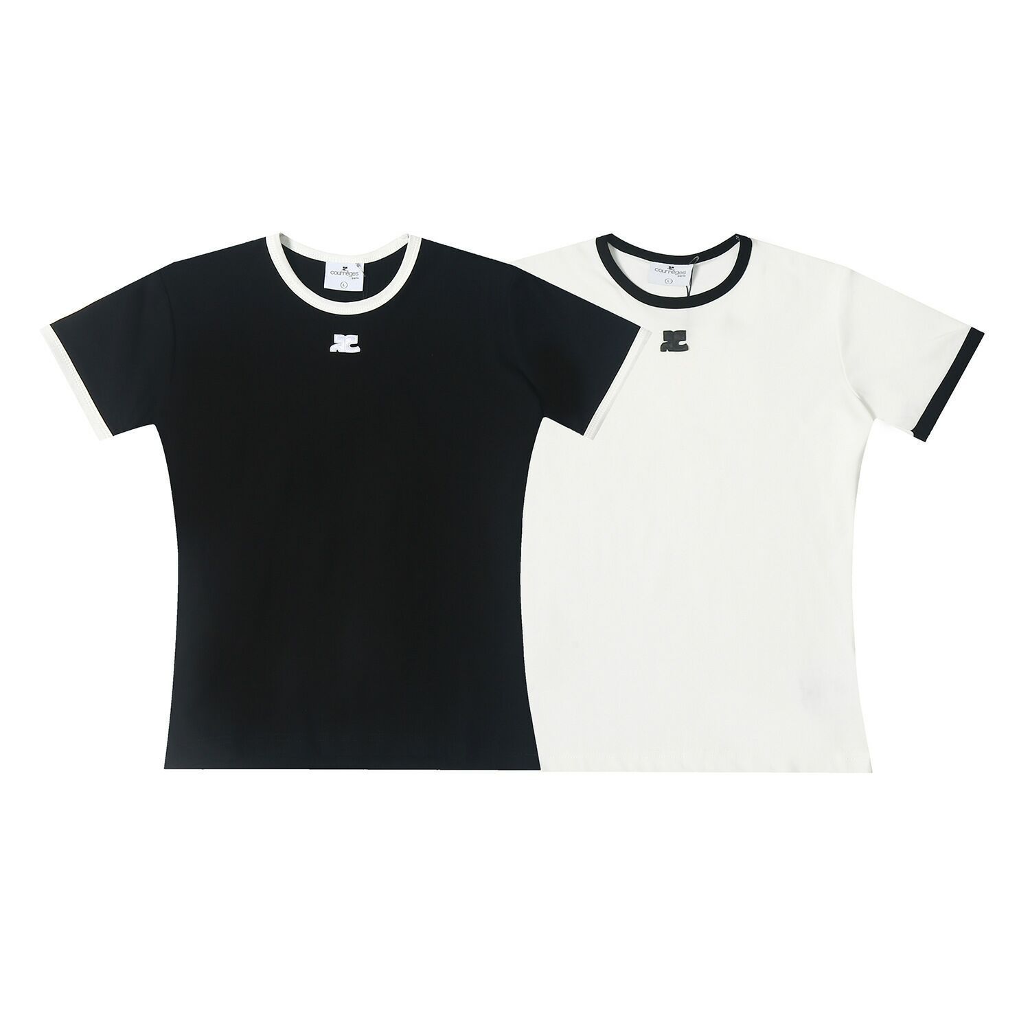 新品未使用 クレージュCourreges Tシャツ 半袖 トップス ブラック ホワイト - メルカリ